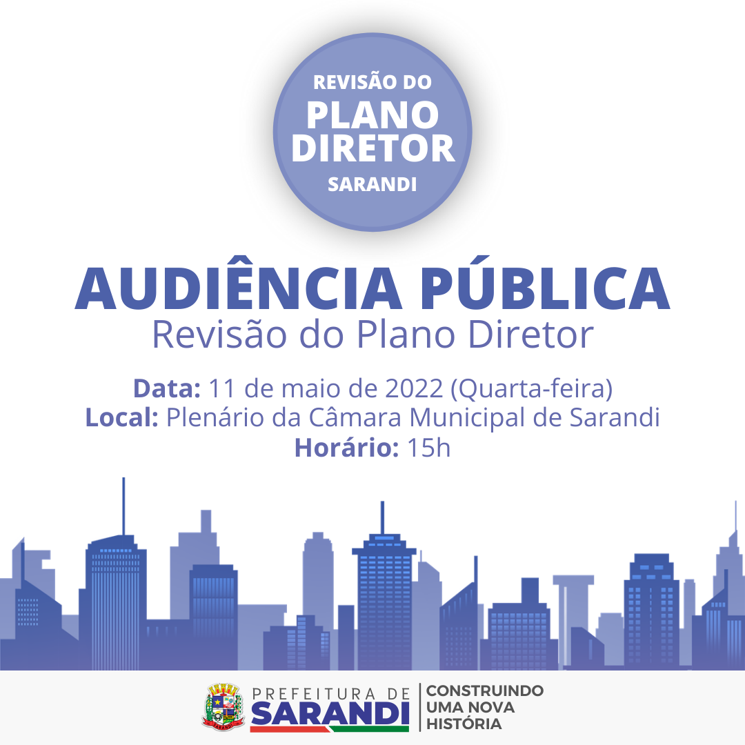 Convite para Audiência Pública de Revisão do Plano Diretor